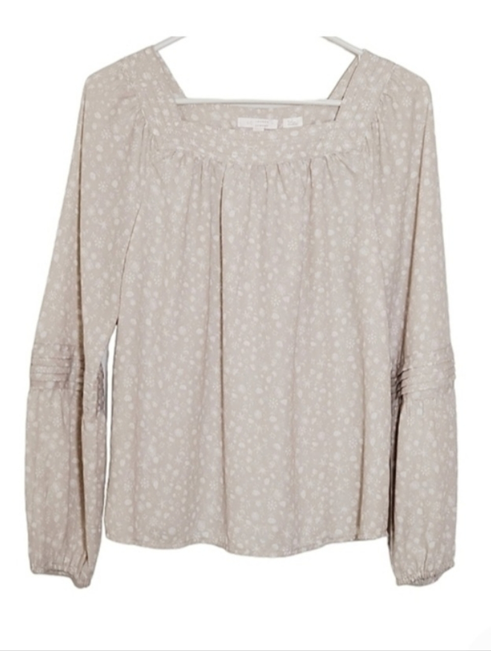 1475 * Lauren Conrad Square Neck Floral Blouse Cream Size XS